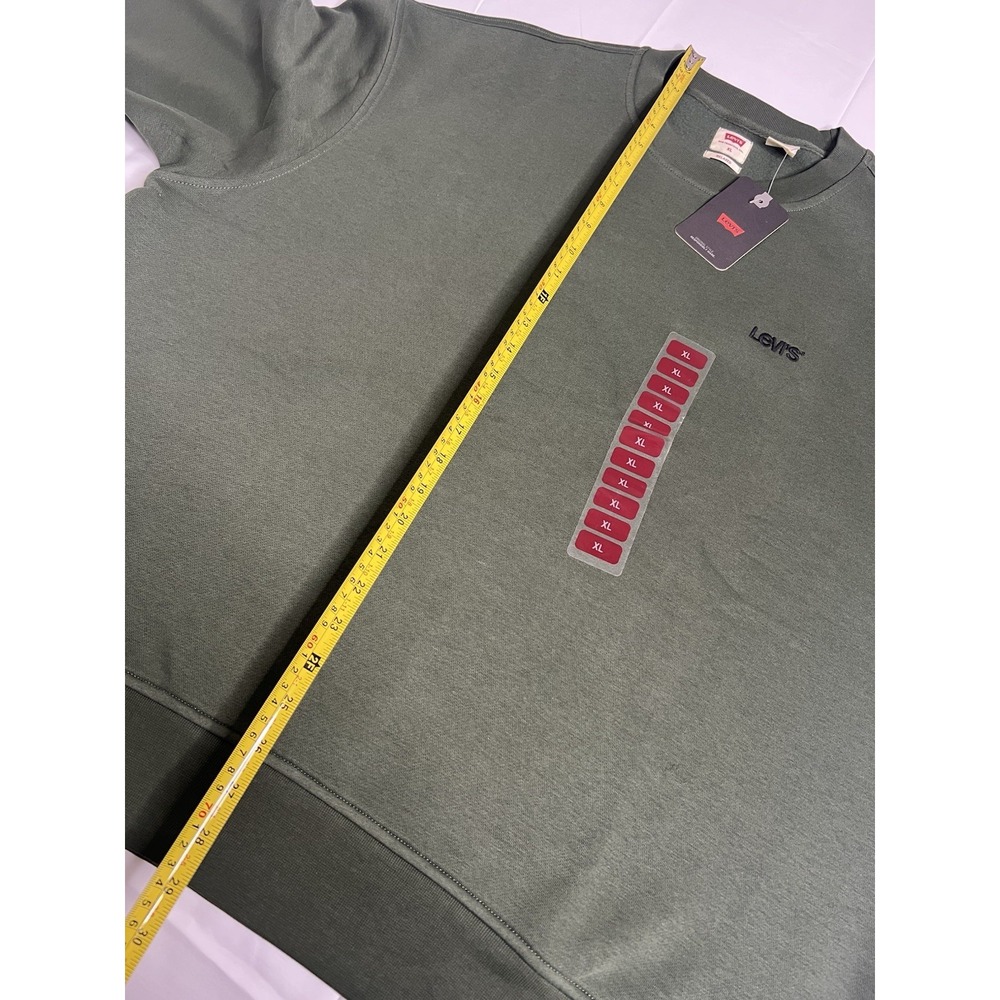 Levi's Men's Crewneck Fleece Long Sleeve Pullover Sweatshirt In Olive Green XL - Picture 5 of 9